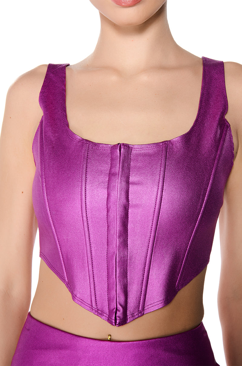 BELIEVE IT METALLIC CORSET TOP