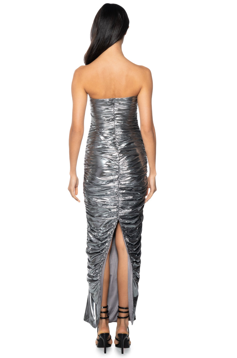 BENNIE METALLIC CUT OUT MAXI DRESS