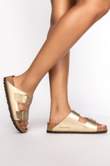 BIRKENSTOCK ARIZONA BIRKO-FLOR GOLD SANDAL