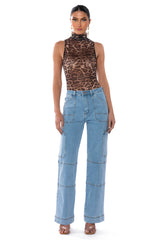 KENDALL WIDE LEG UTILITY JEANS