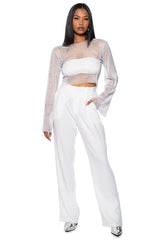 BLURRED LOVE LONG SLEEVE RHINESTONE TOP