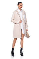 BRENTWOOD VARSITY TRENCH JACKET IN IVORY