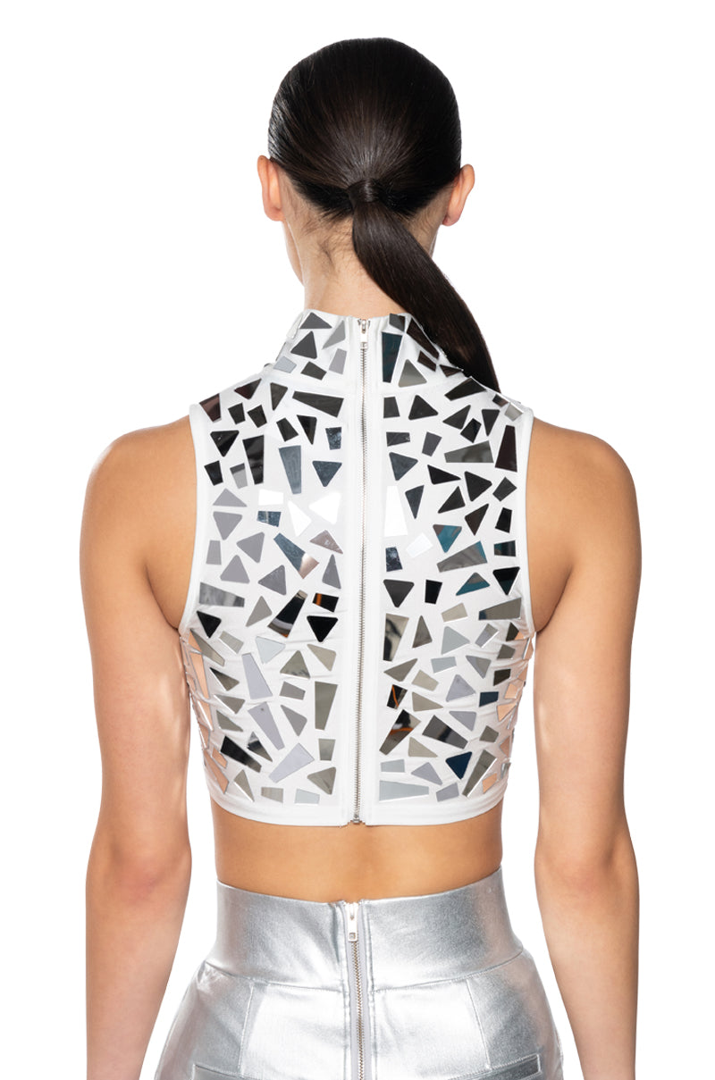 BROKEN MIRRORS MOCK NECK TANK