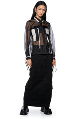 BUSINESS IN THE FRONT SHEER BLOUSE