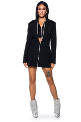 BUSINESS PARTY HOODED BLAZER DRESS