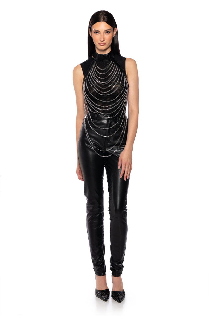 BUTTERY FAUX LEATHER PANTS IN BLACK