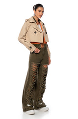 CALCULATED MOVES WIDE LEG DISTRESSED JEAN