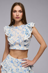 CALL ME PRETTY FLORAL BLOUSE WITH LACE