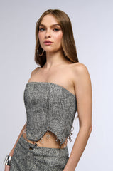 CALLING MY NAME CORSET TOP IN GRAY