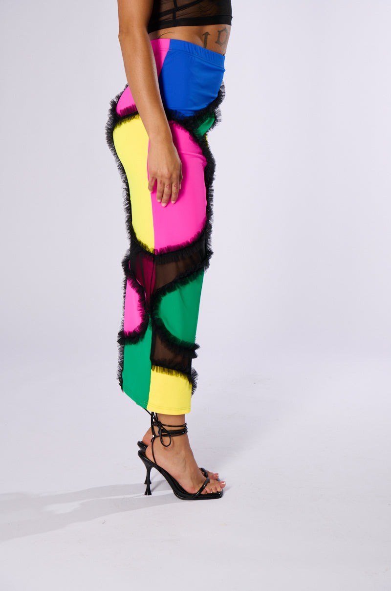 CARNIVALE TULLE DETAIL MIDI SKIRT