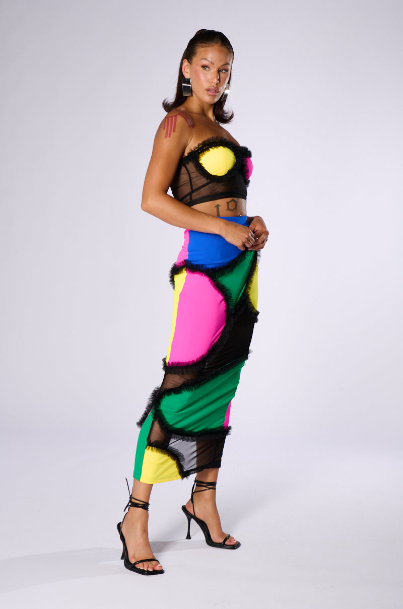 CARNIVALE TULLE DETAIL MIDI SKIRT