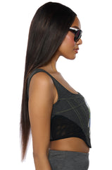 CHARLIE GRAPHIC PRINT CORSET TOP