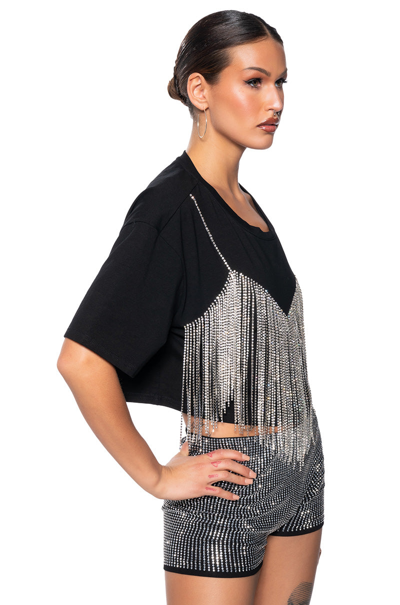 CHROME DANCER RHINESTONE TSHIRT