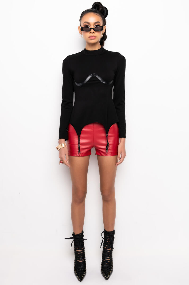 SEXY HOT PANT FAUX LEATHER FASHION SHORT