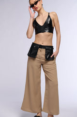 COURTNEY CONTRAST PU POCKET TROUSERS