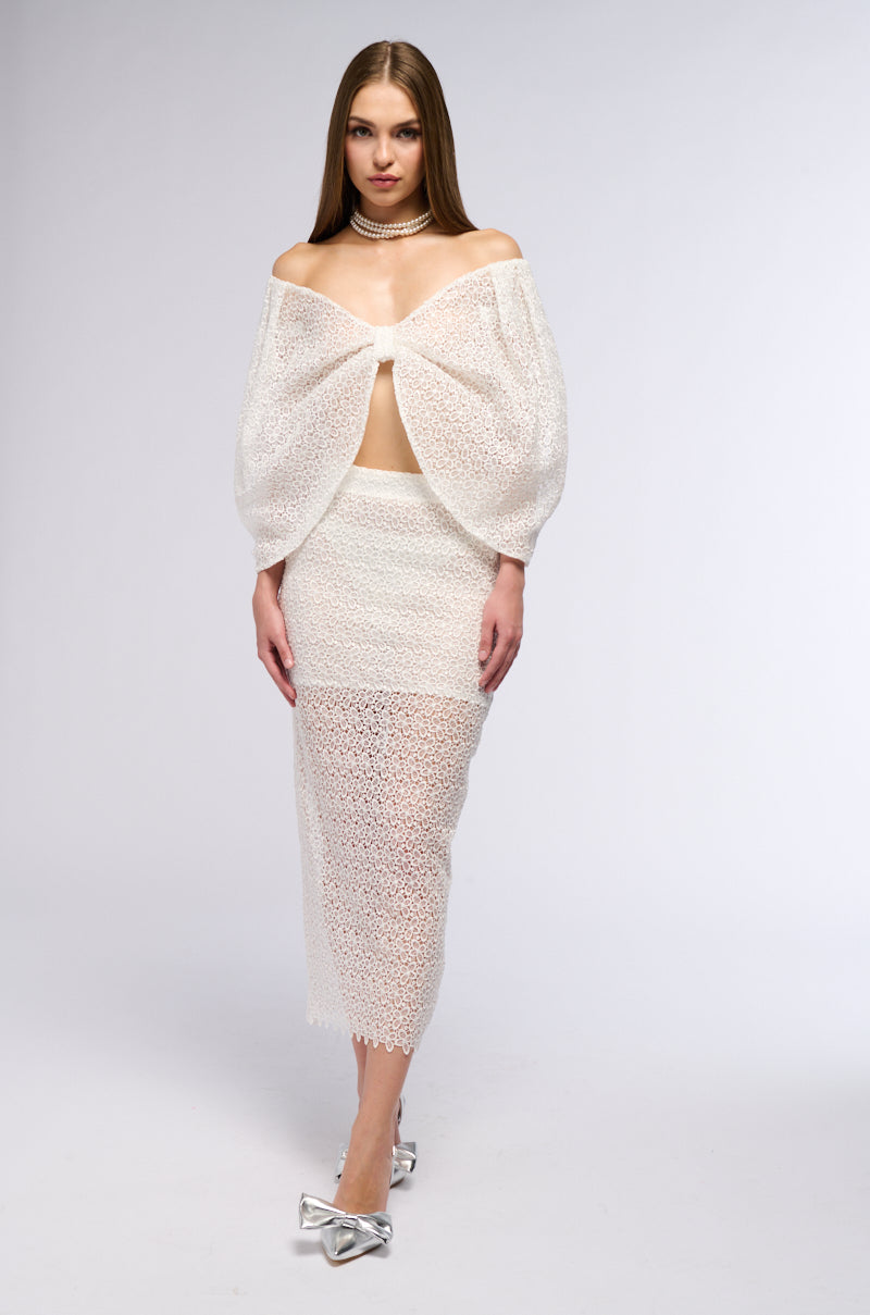 COVER ME IN FLOWERS LACE MAXI SKIRT