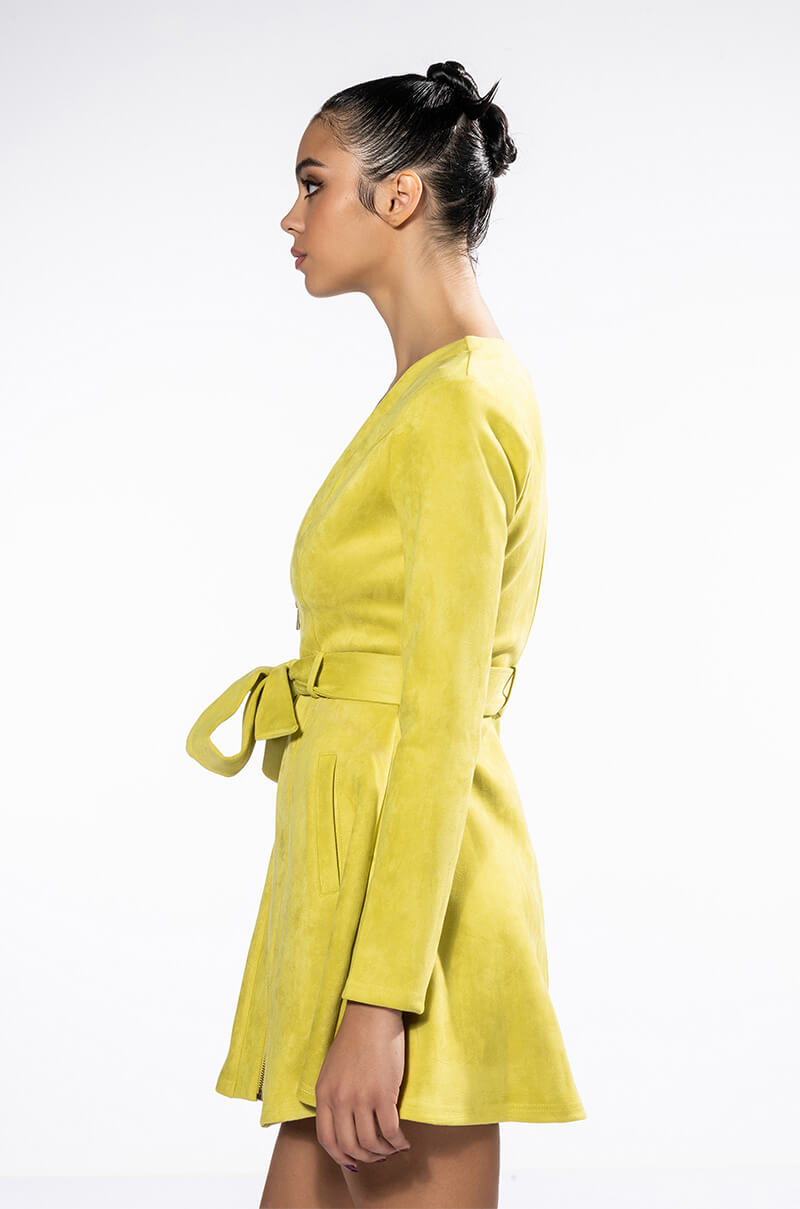 SEXY FAUX SUEDE DRESSY MINI