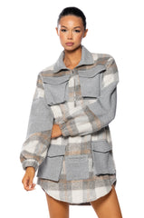 CUDDLE WEATHER PLAID MINI DRESS
