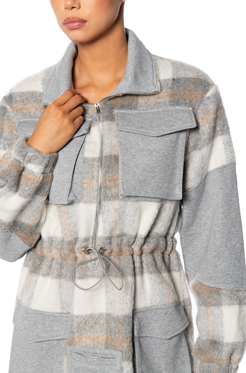 CUDDLE WEATHER PLAID MINI DRESS