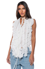 CURIOUS ABOUT YOU RUFFLE TOP