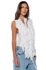 CURIOUS ABOUT YOU RUFFLE TOP