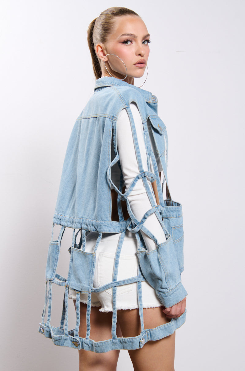 CUT IT OUT DENIM JACKET