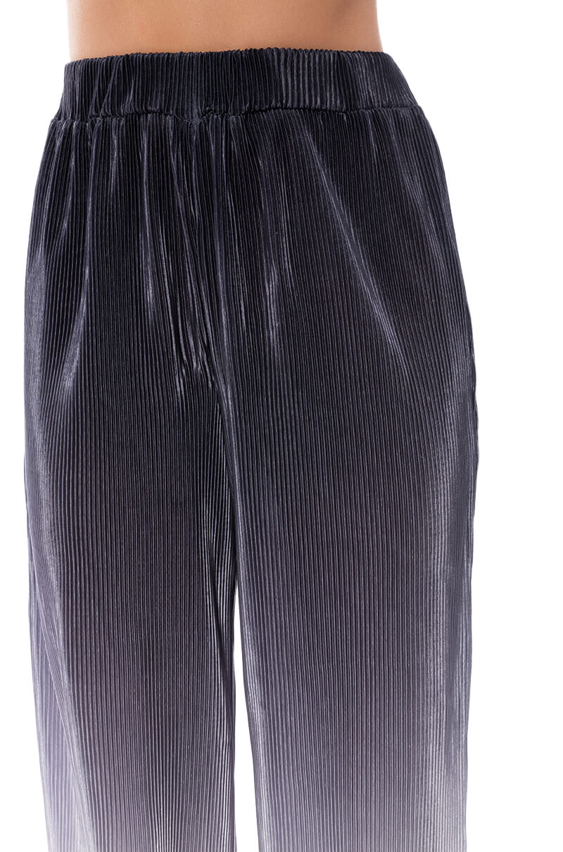 DAY TO NIGHT PLEATED SATIN WIDE LEG PANTS