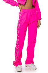 DIAMOND LACE UP TRACK PANT