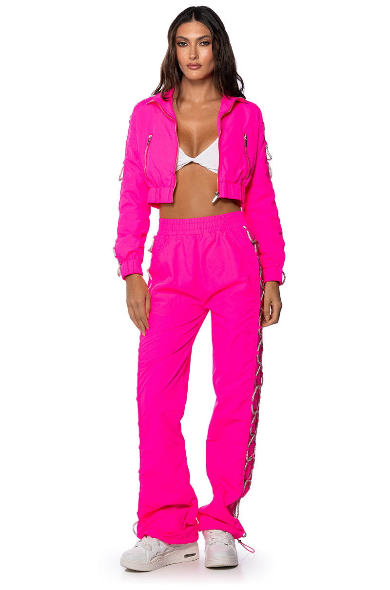 DIAMOND LACE UP TRACK PANT