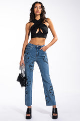 DICE DICE BABY HIGH RISE STRAIGHT LEG JEAN