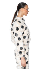 DOTTY FAUX FUR OVERSIZED PULLOVER