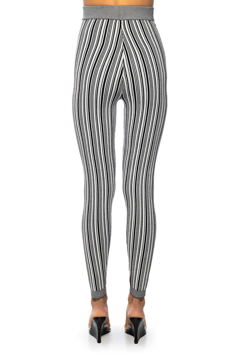 DOUBLE VISION STRIPED KNIT LEGGING