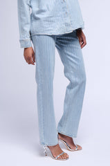 EFFORTLESS GLAM RHINESTONE STRIPE RELAXED FIT JEAN