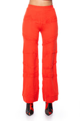 CARISSA COZY KNIT WIDE LEG PANT IN ORANGE