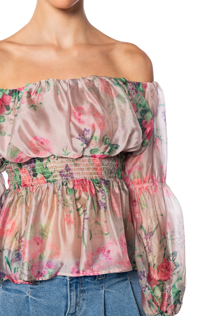 ESME OFF THE SHOULDER PRINTED BLOUSE