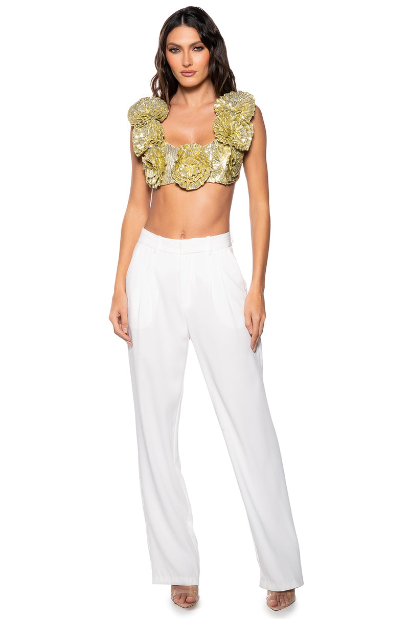 EVERY ROSE SEQUIN CROP TOP