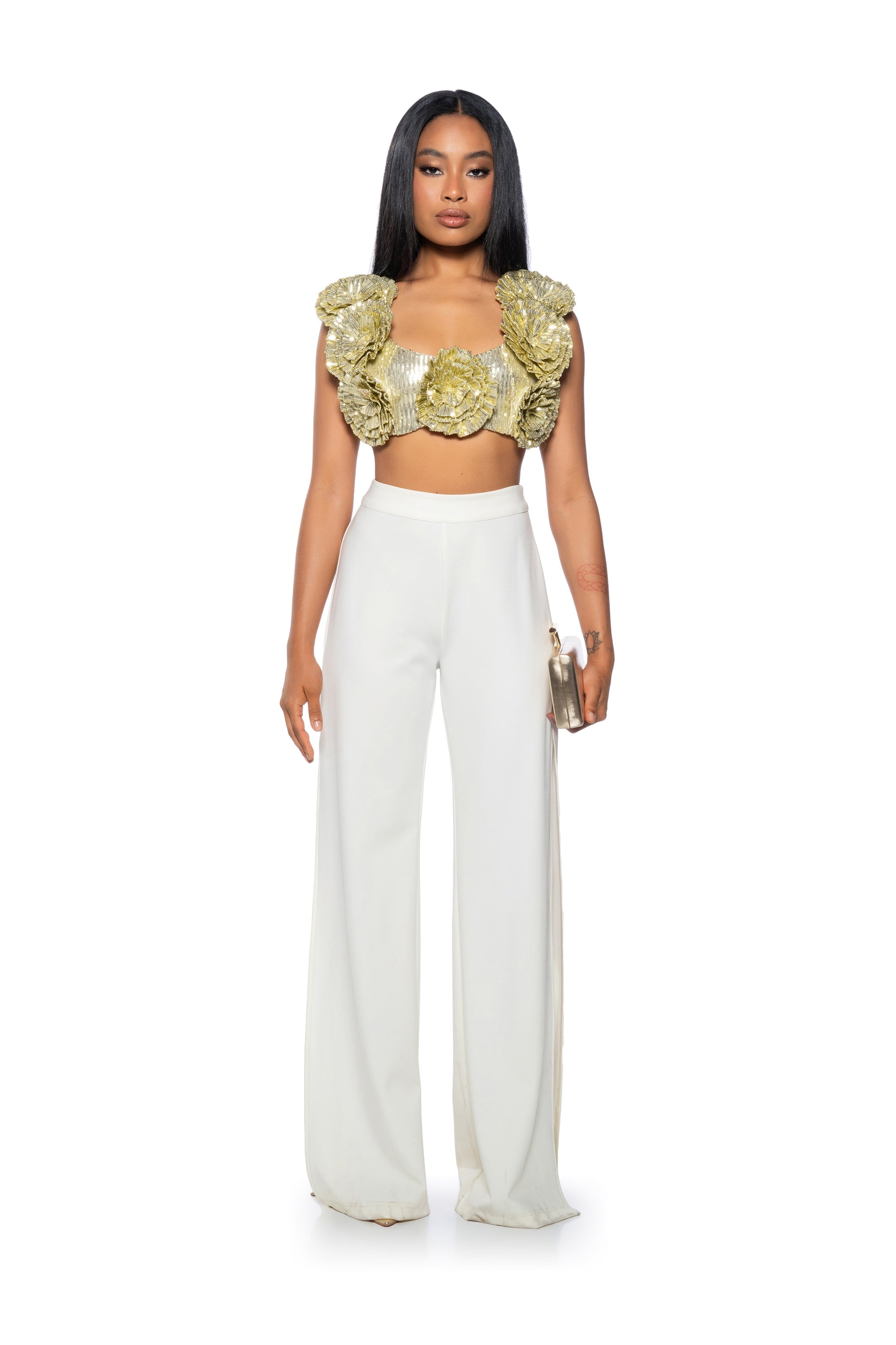 EVERY ROSE SEQUIN CROP TOP