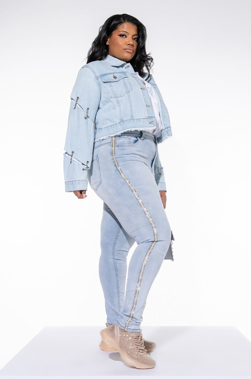 EXTREME STRETCH HIGH WAIST PEARL SKINNY JEANS