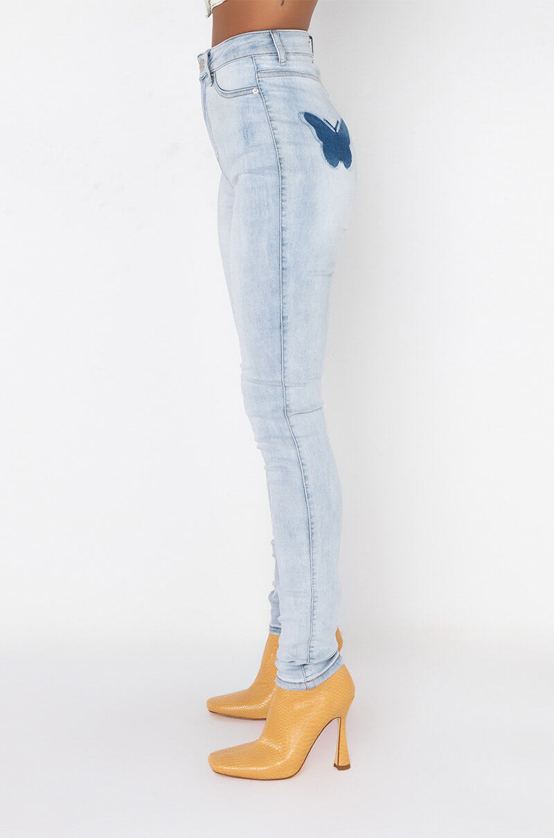 EXTREME STRETCH SKINNY JEANS BUTTERFLY