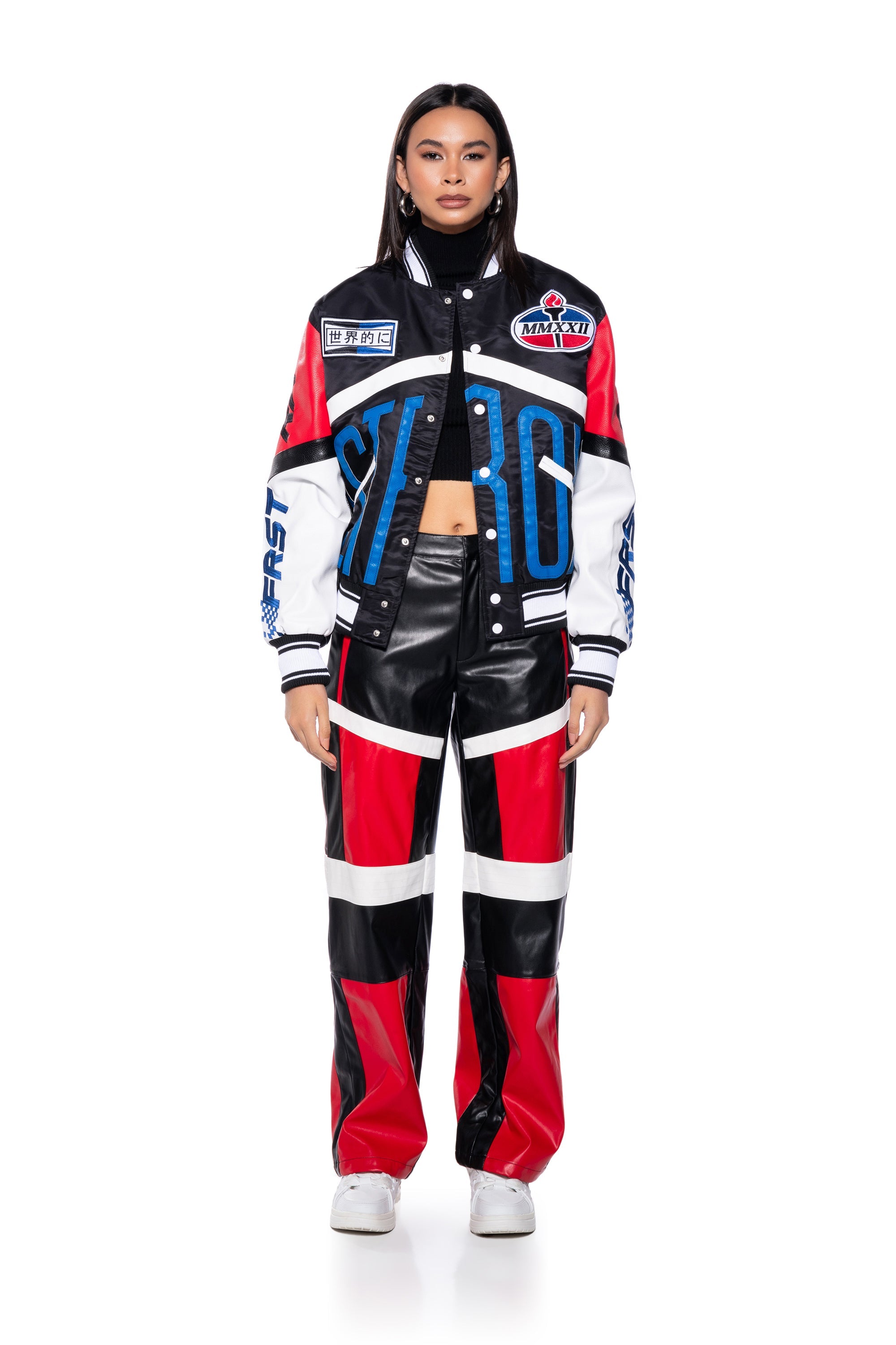 FIRST ROW OVERSIZED LEATHER BOMBER