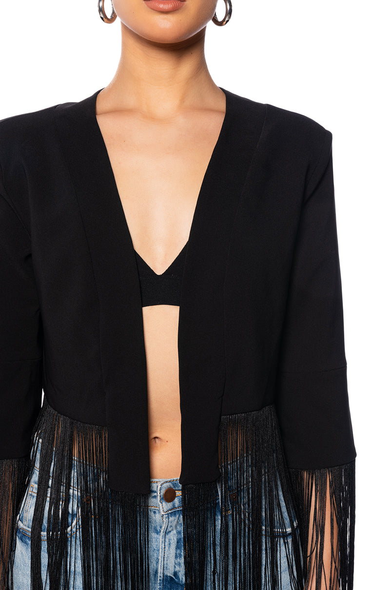 FRINGED UP BLAZER