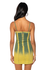 FUNKY GIRL TIE FRONT DENIM MINI DRESS