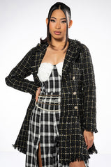 GEMMA BELTED TWEED MINI DRESS