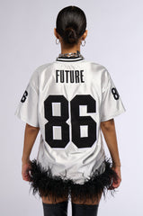 GO SPORTS FEATHER TRIM JERSEY TSHIRT DRESS