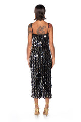 GOLD COIN SEQUIN MIDI DRESS