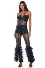 GRACE 3D FLOWER MESH CORSET