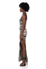 HELENA STRIPED BODYCON MAXI DRESS