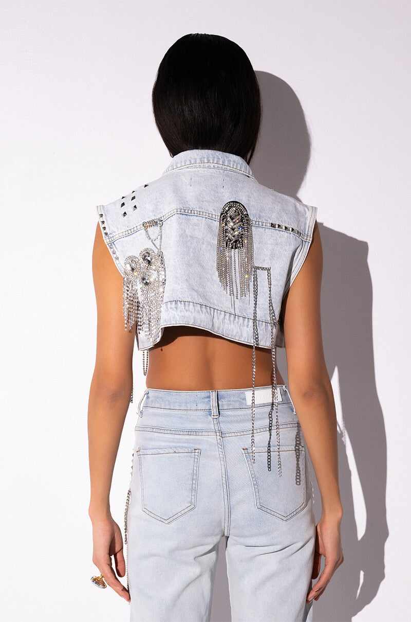 HOUDINI EMBELLISHED DENIM VEST