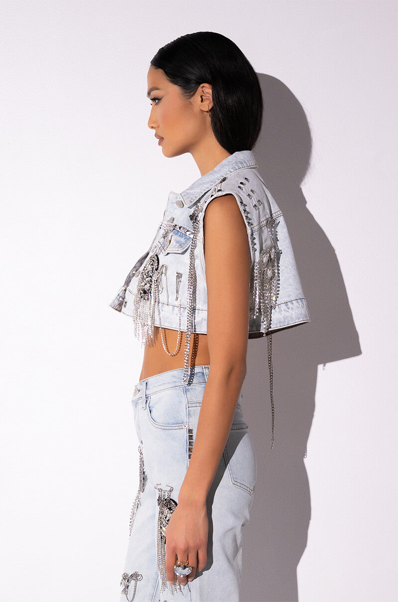 HOUDINI EMBELLISHED DENIM VEST