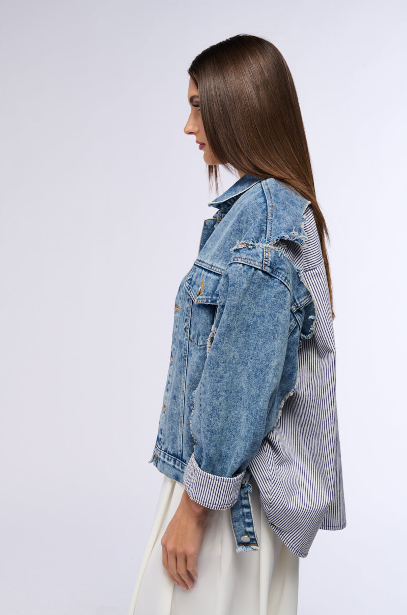 HYBRID OVERSIZED DENIM JACKET